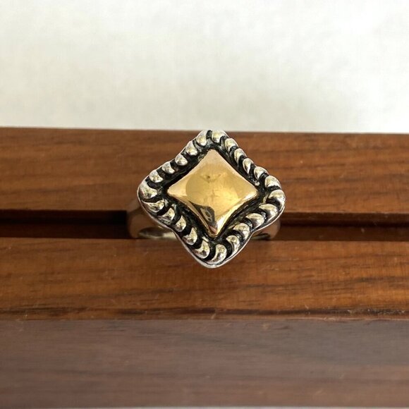 Joseph Esposito Sterling Silver 925 14K Yellow Gold Mixed Metal Ring Sz 6.75 - Picture 12 of 16